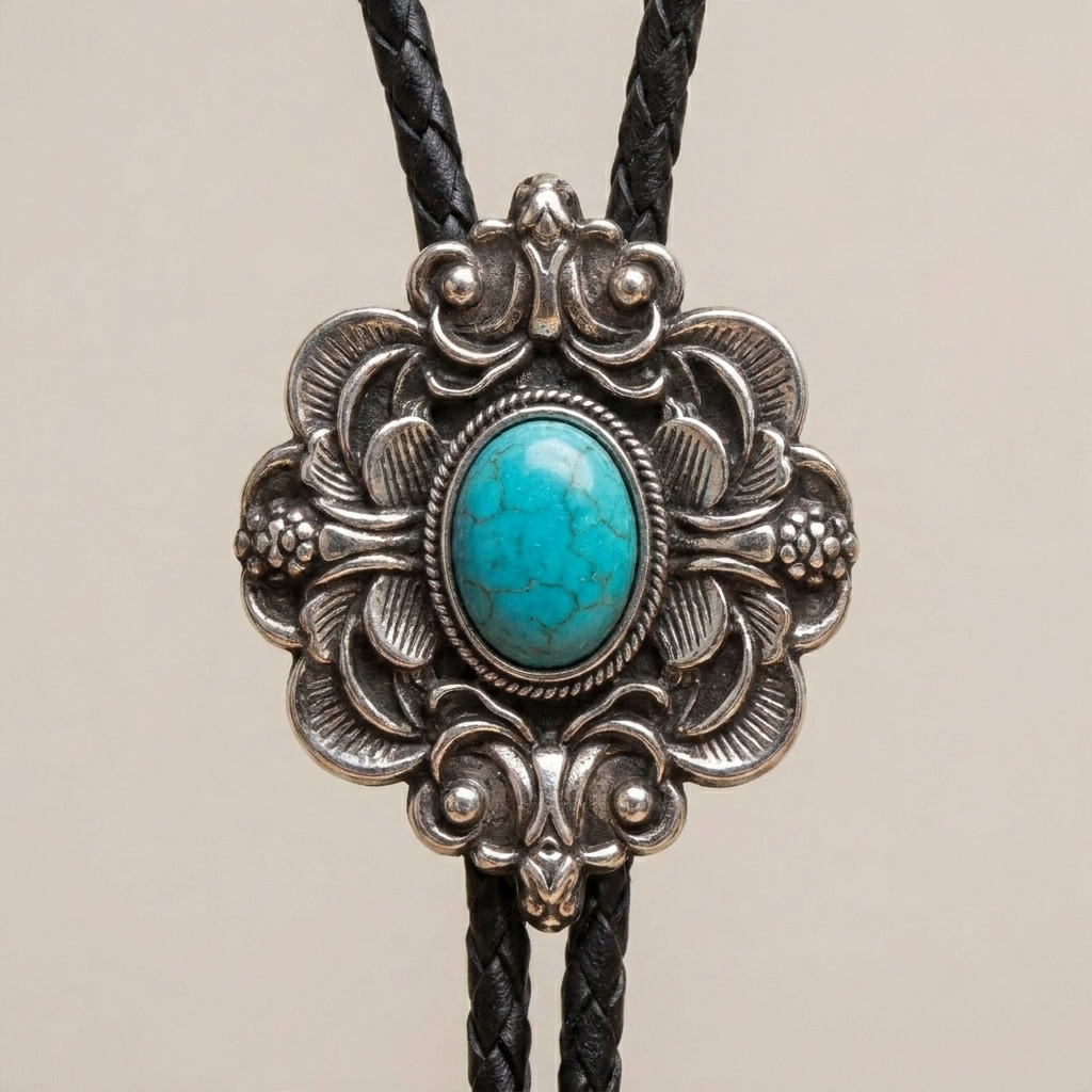 Front detail of leather Y-shaped adjustable electroplated alloy pendant necklace highlighting black leather and geometric pendant on standard chain