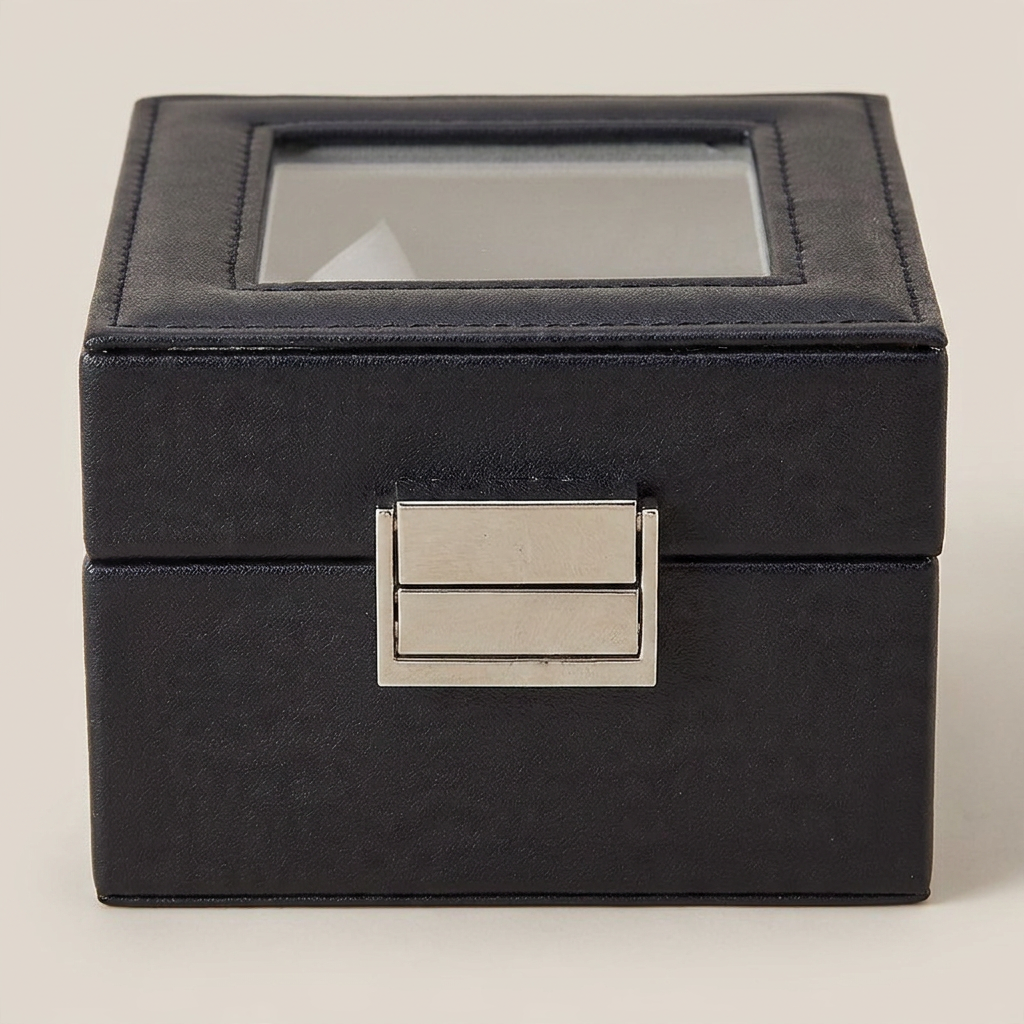Black PU Leather Six-Position Single-Layer Watch Storage Display Box