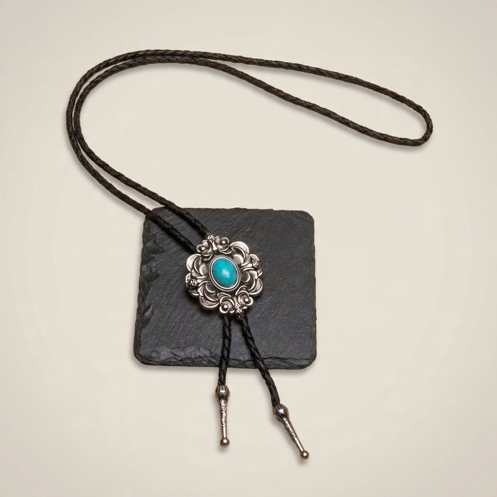 Leather Y-shaped adjustable electroplated alloy pendant necklace shown front view with black leather and geometric pendant on standard chain